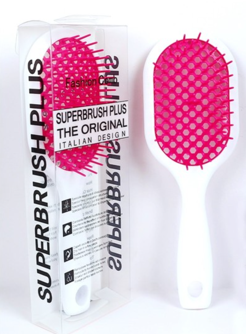Zenana Tik Tok Superbrush Plus Detangling Hair Comb White/Fucshia