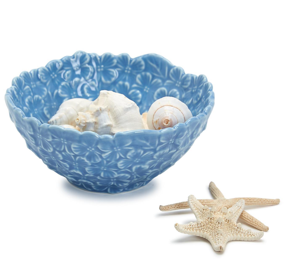 Two's Company Blue Hydrangea Set of 3 Tidbit Bowls Porcelain