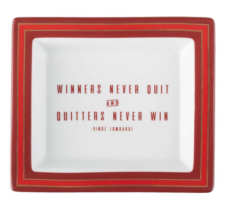 Two's Company Wise Sayings Gentlemen's Desk Tray- Vince Lombardi