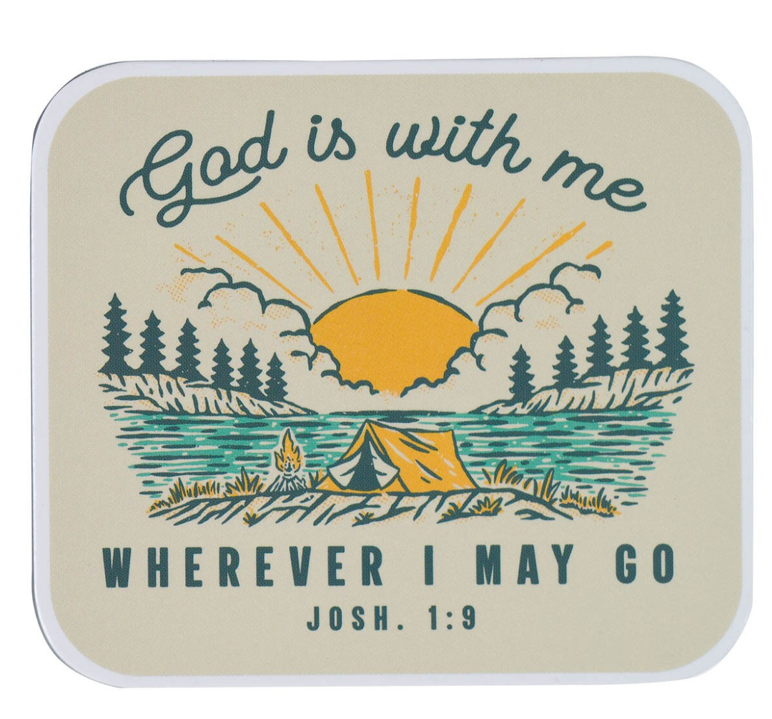 Christian Art God is with Me Magnet - Joshua 1:9