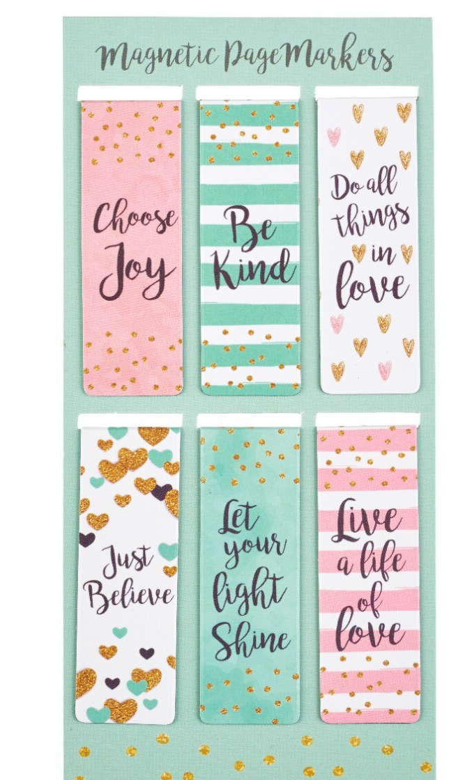 Christian Art Sparkle Magnetic Bookmark Set