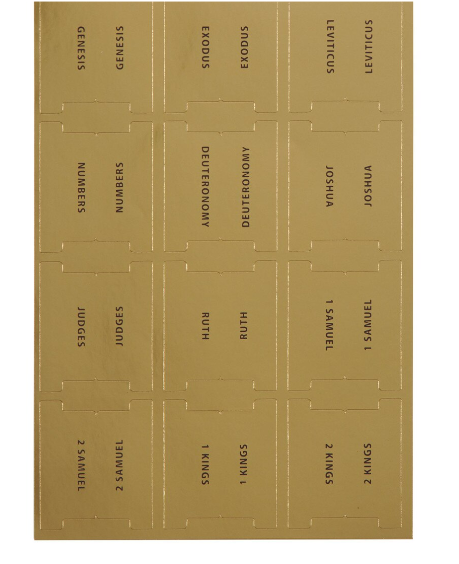 Christian Art Bible Indexing Tabs for Gold Gilt-edged Bibles