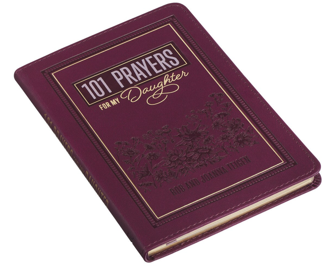 Christian Art 101 Prayers for My Daughter Plum Faux Leather Prayer Book