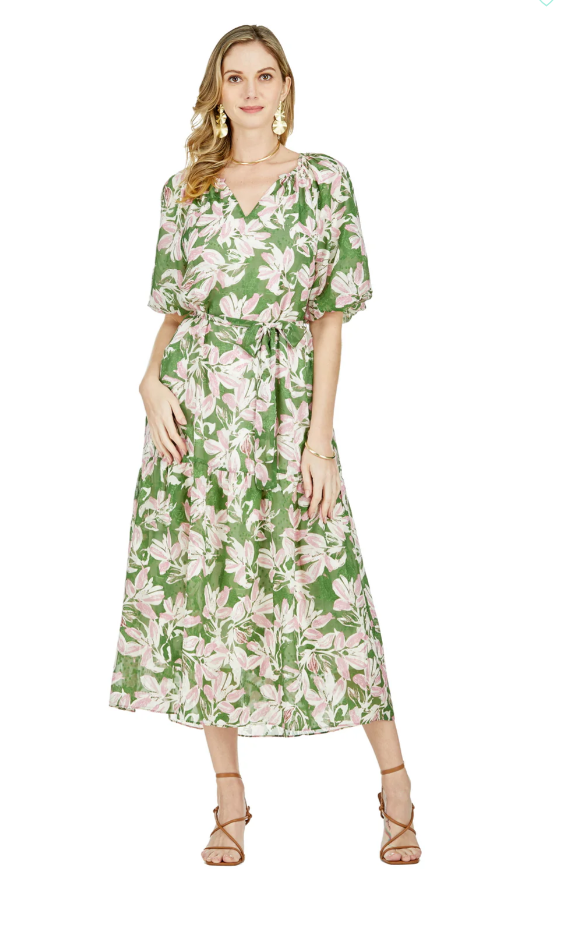 Jade Serene Peasant Maxi Dress