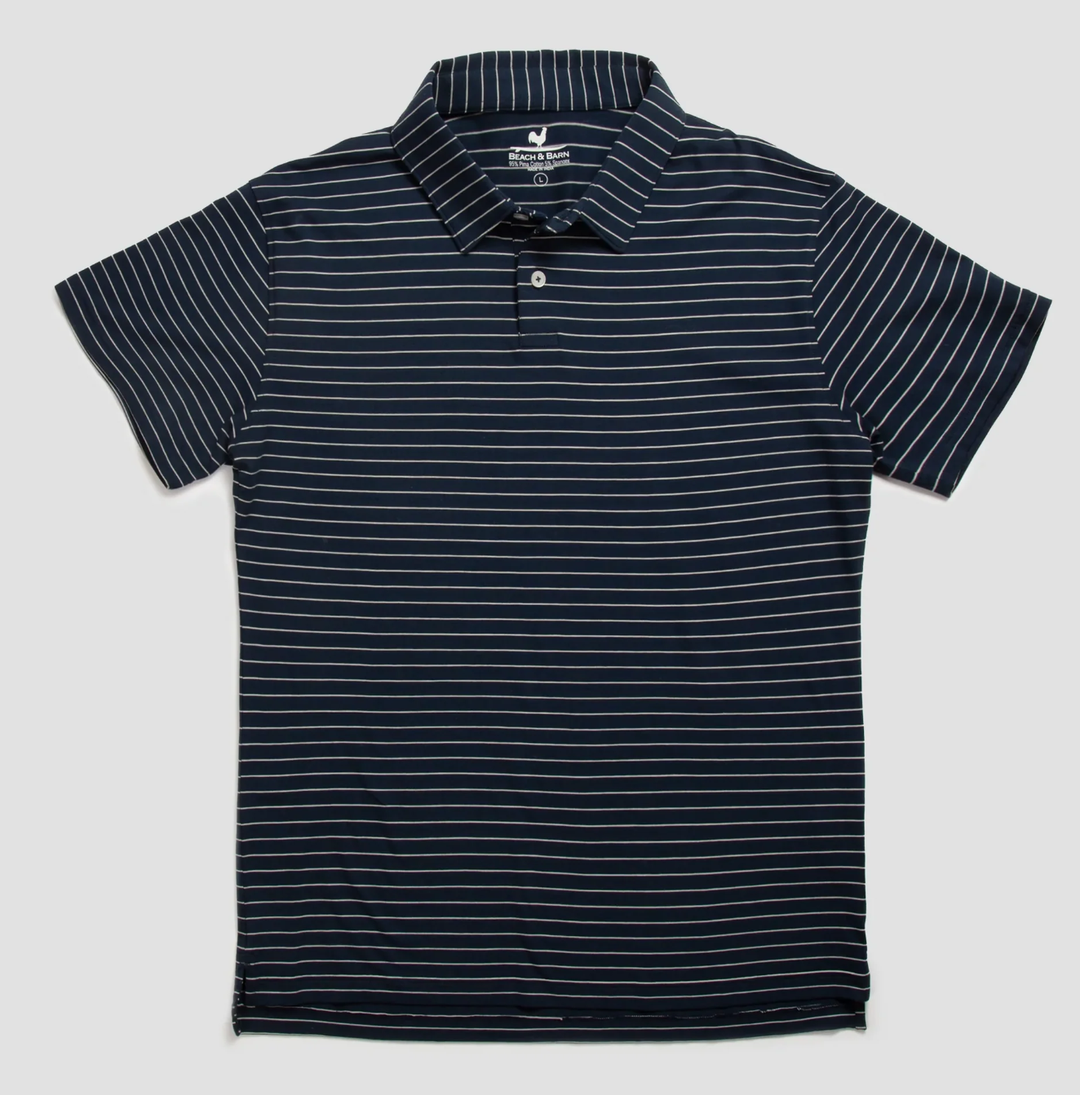 Beach and Barn Wormburner Polo Shirt- Navy