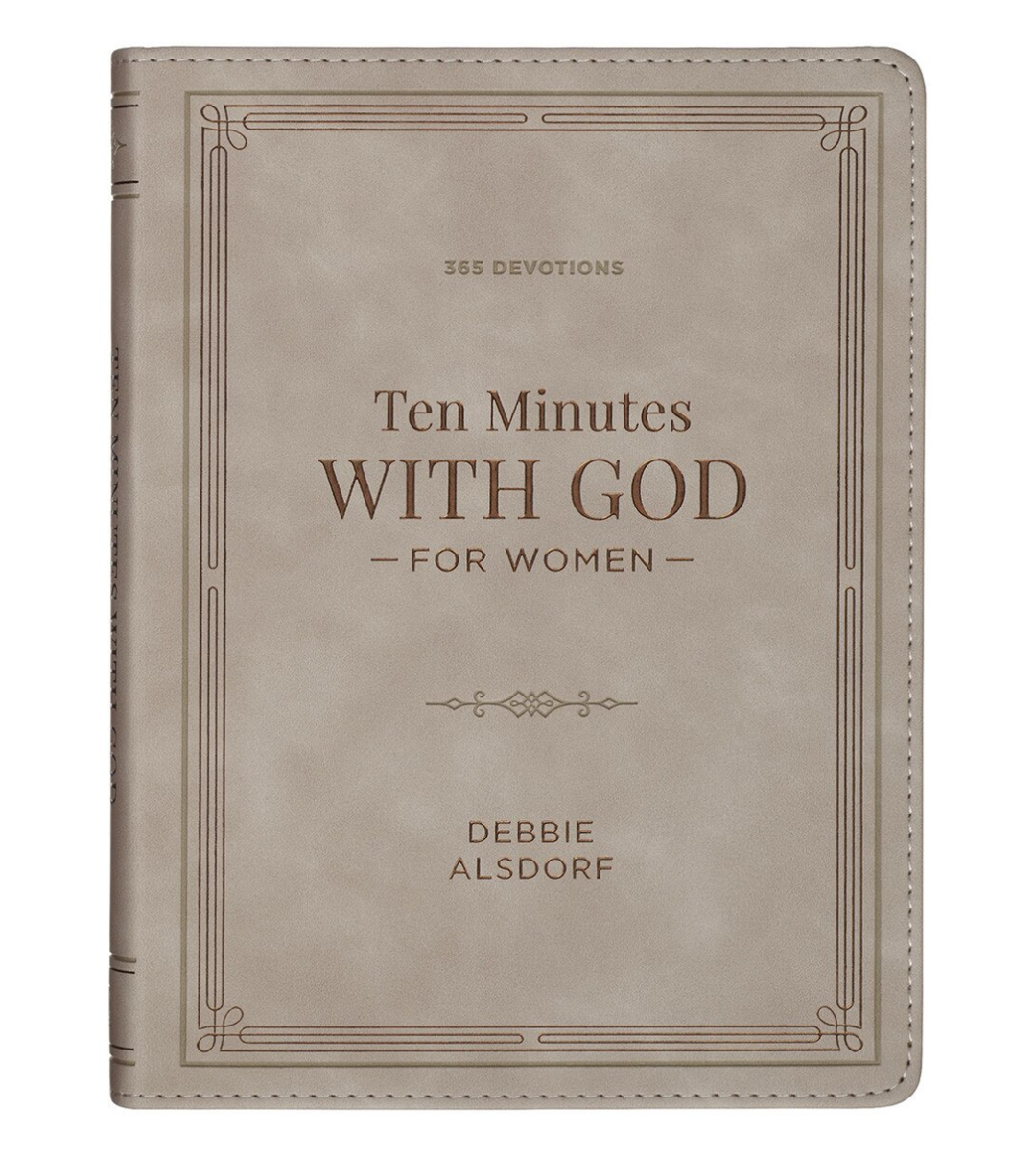 Christian Art Gifts Ten Minutes with God for Women Taupe Faux Leather Daily Devotional