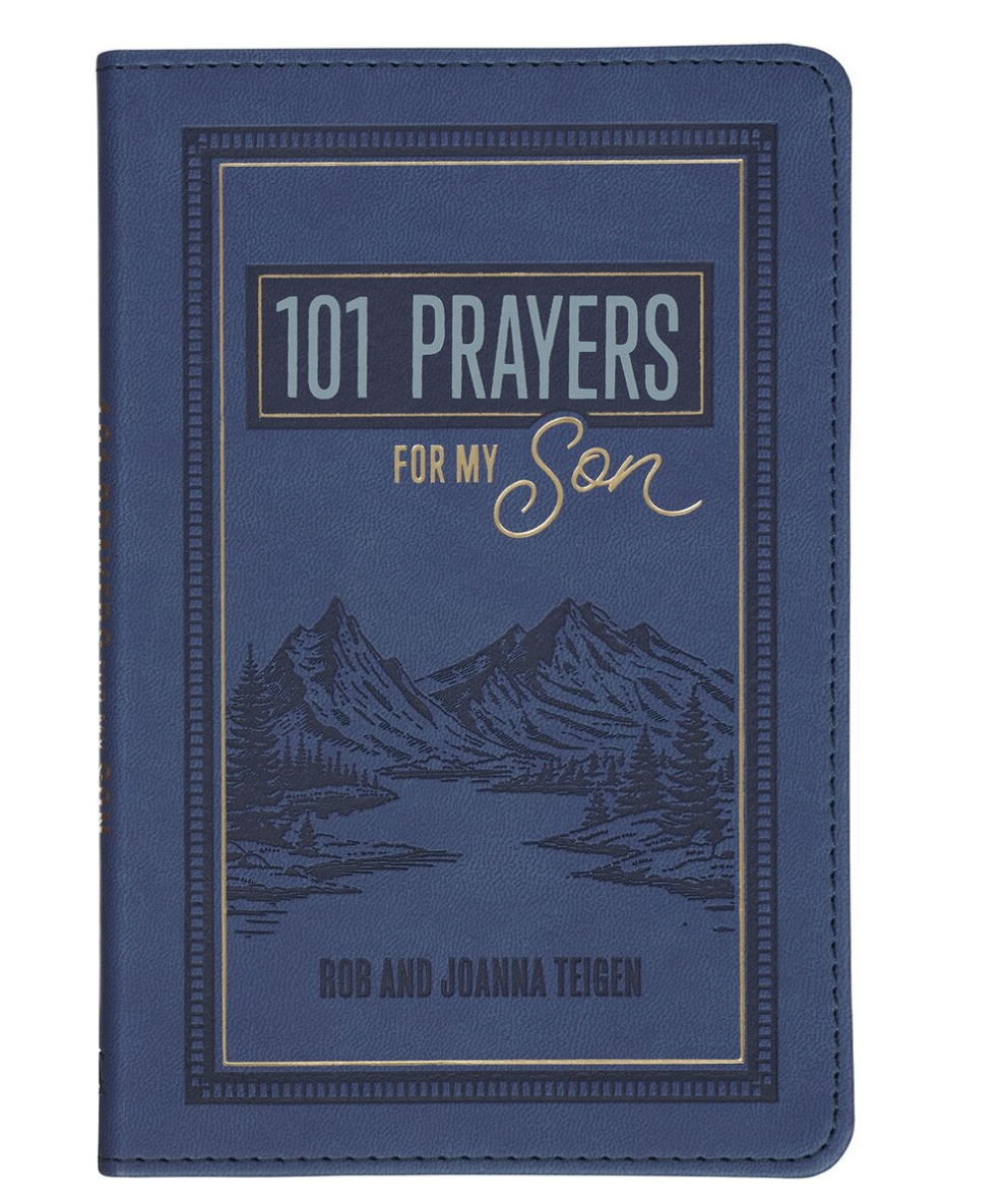 Christian Art Gifts 101 Prayers for My Son Blue Faux Leather Prayer Book