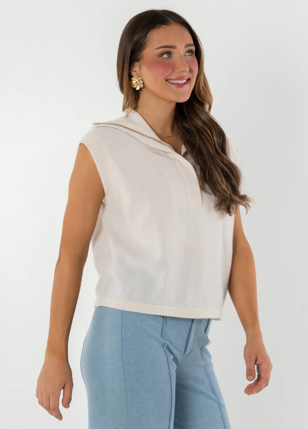 Emily McCarthy Eggnog Poppy Pullover Vest
