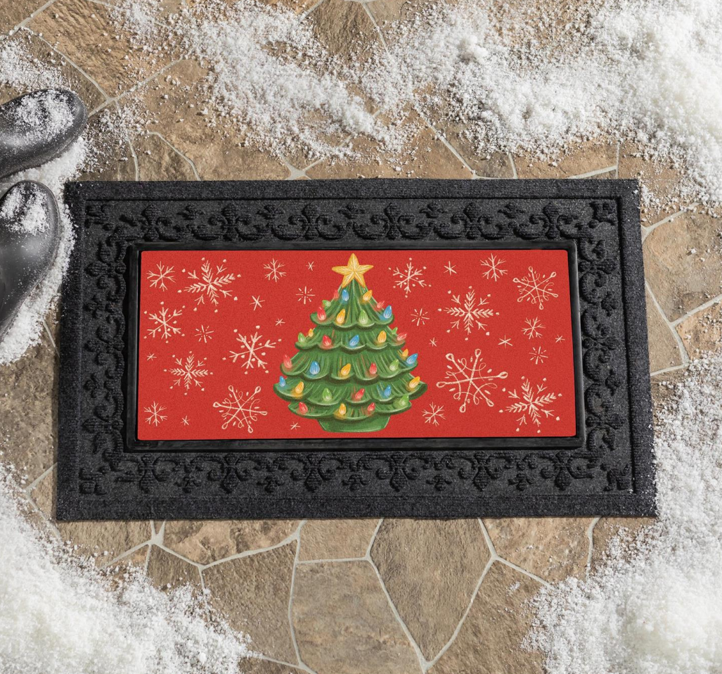 Evergreen Joyful Traditions Nostalgia Christmas Tree Flocked Coir Sassafras Switch Mat Insert