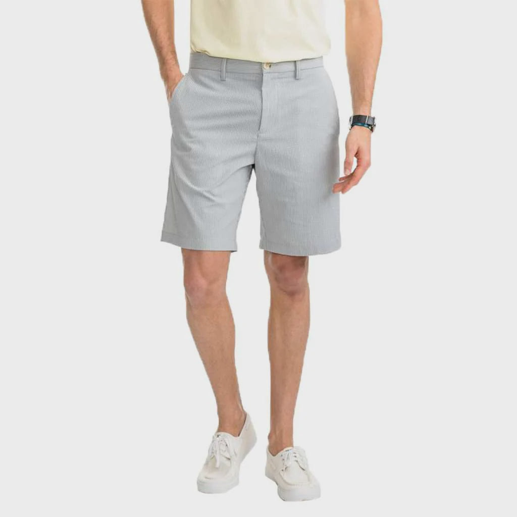 Southern Tide Steel Grey Seersucker Skipjack Short