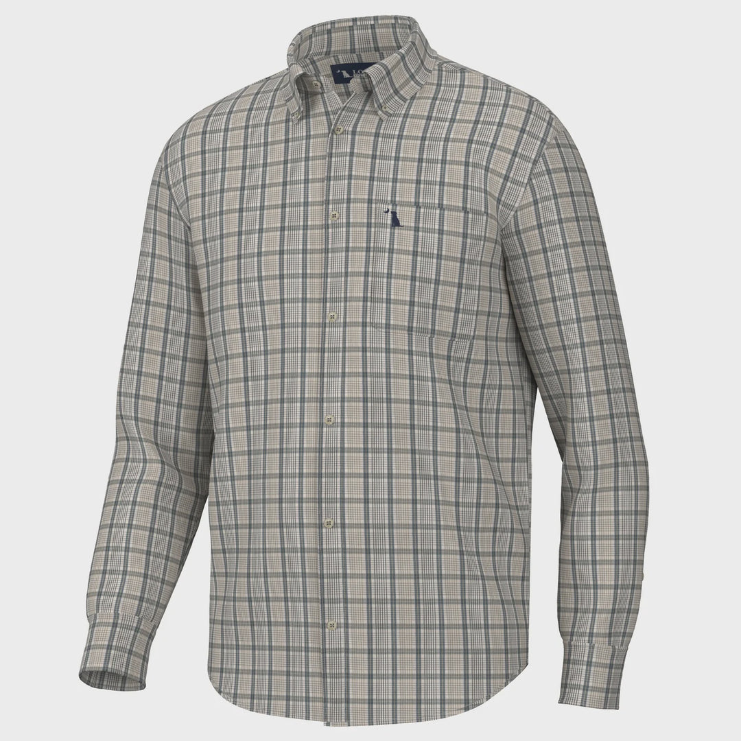 Local Boy Outfitters Light Gray/Ocean/Khaki Stamps Dress Shirt