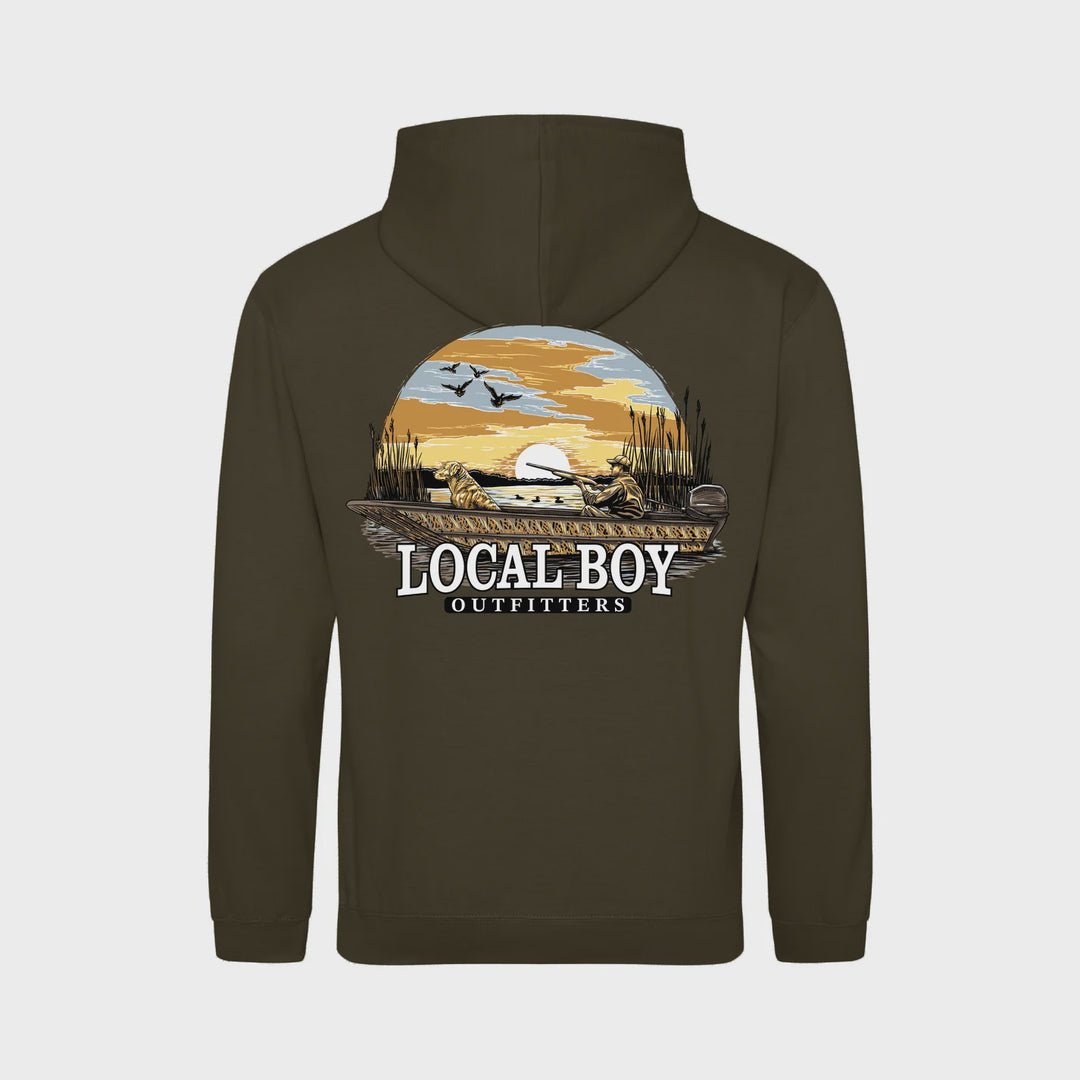 Local Boy Outfitters Olive Green Brushwood Hoodie - Sunset Hunt