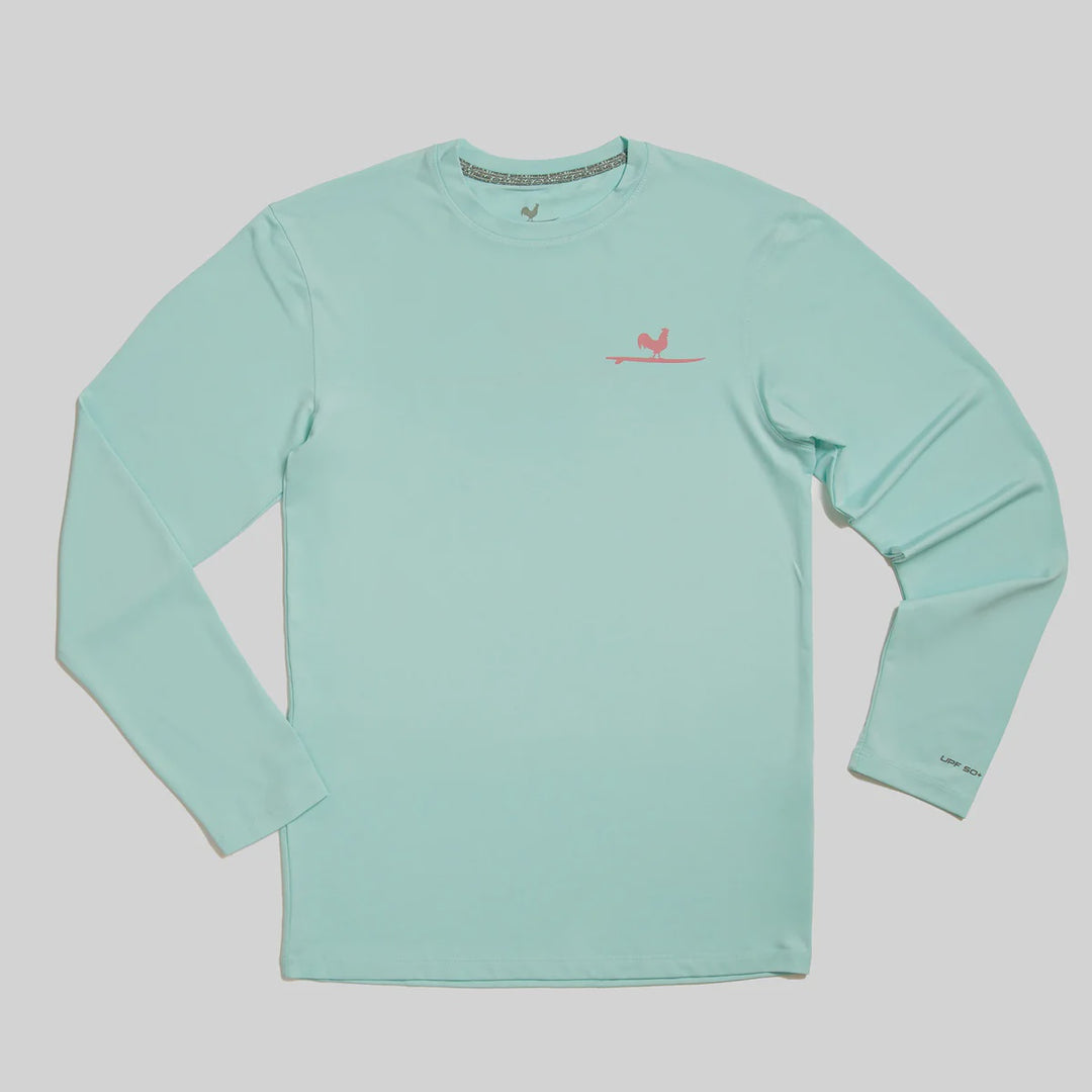 Beach and Barn Sunshelter Performance UPF Tee Shirt-Aruba/Coral