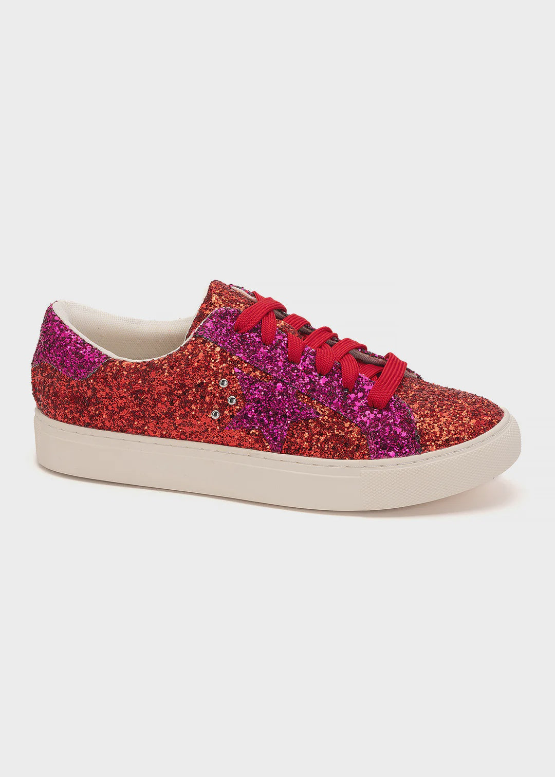 Corky's Red/Fuschia Glitter Supernova Sneakers