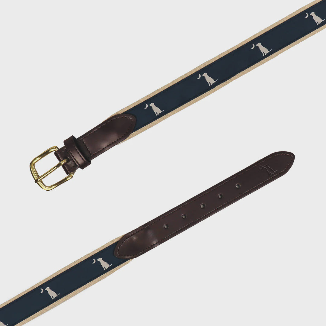 Local Boy Outfitters Blue Dog & Moon Ribbon Belt
