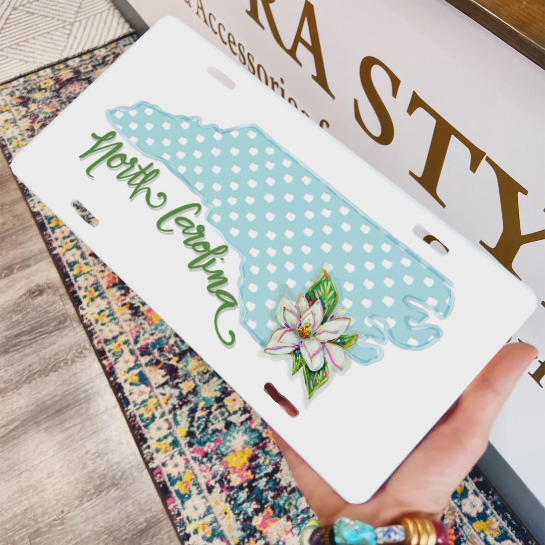 Audra Style North Carolina Silhouette Magnolia License Plate