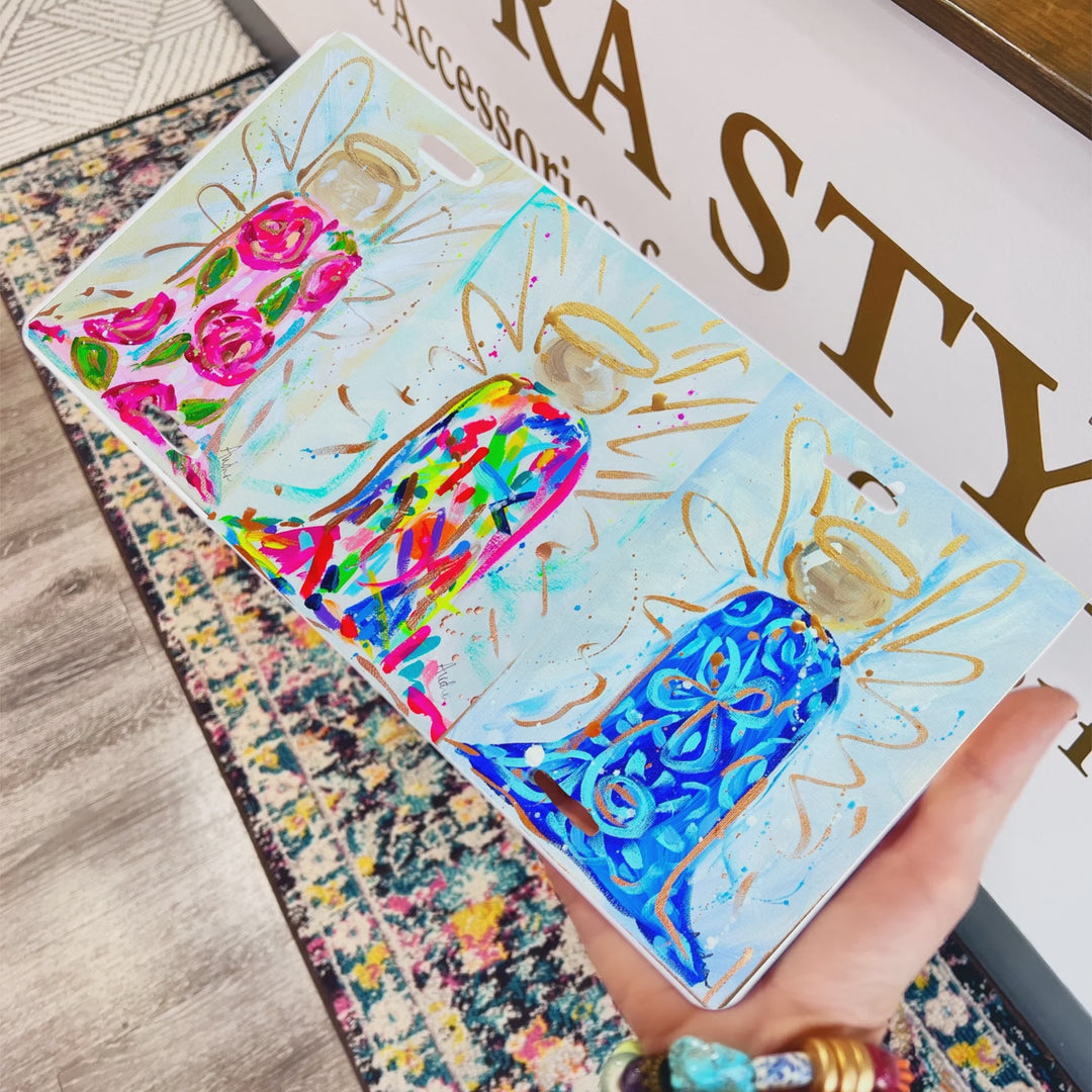 Audra Style 3 Angels License Plate