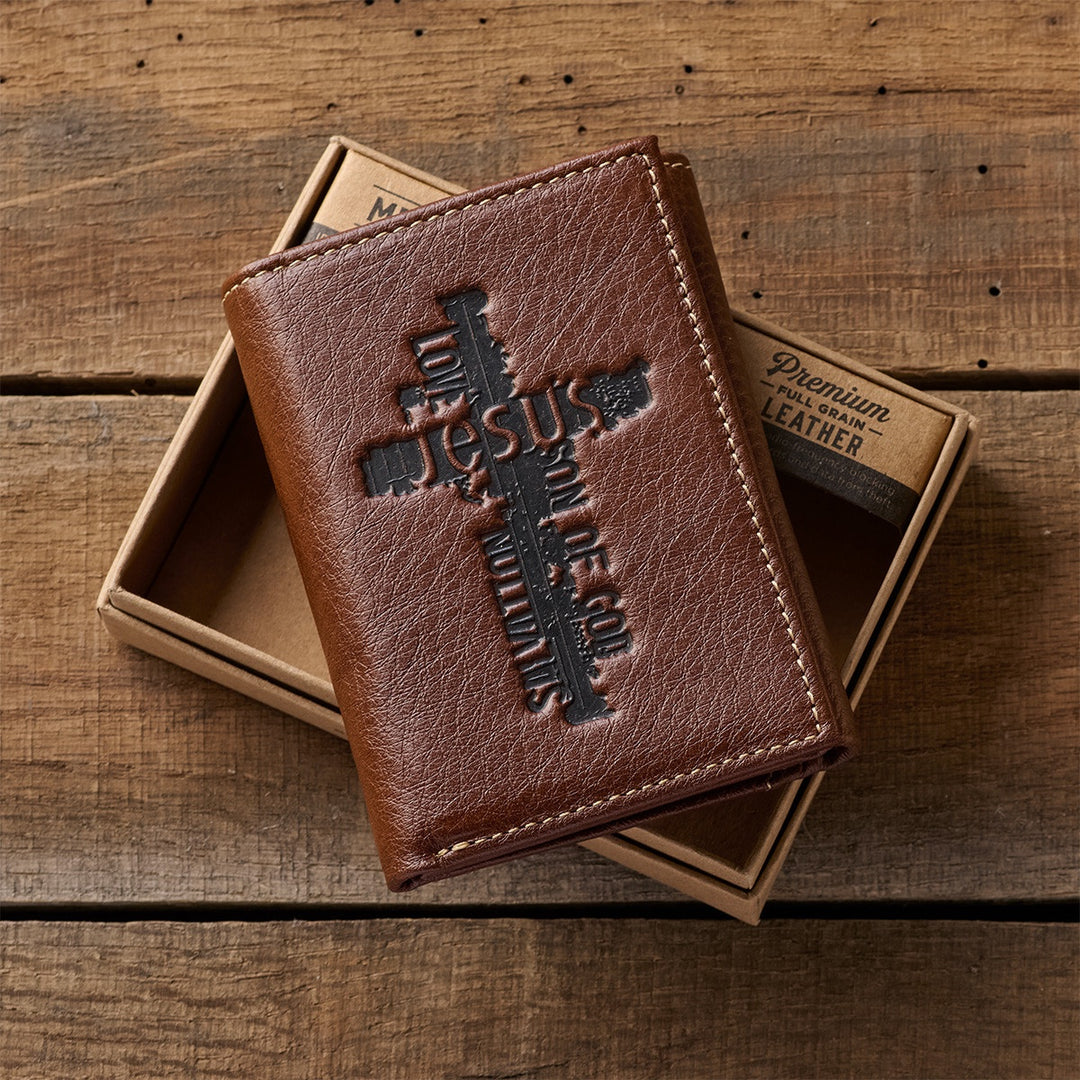 Men's Genuine Leather Wallets - Names of Jesus