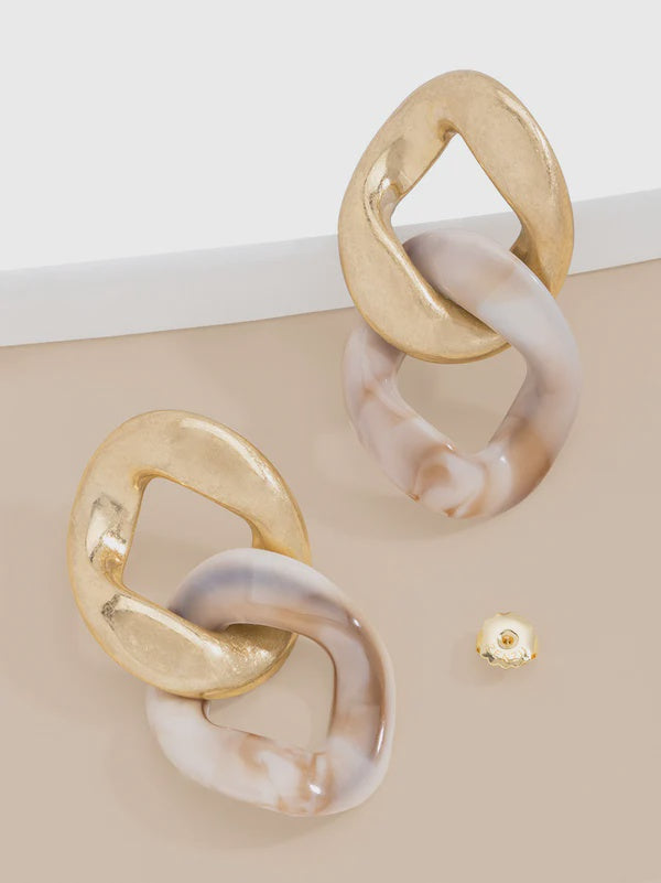 Zenzii Curb Chain Drop Earrings Gold