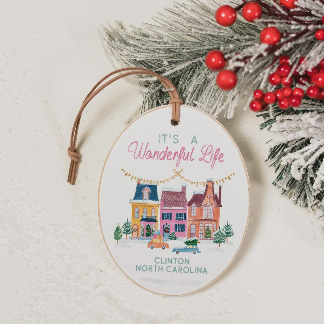 Oval Ornament-It's A Wonderful Life Clinton North Carolina