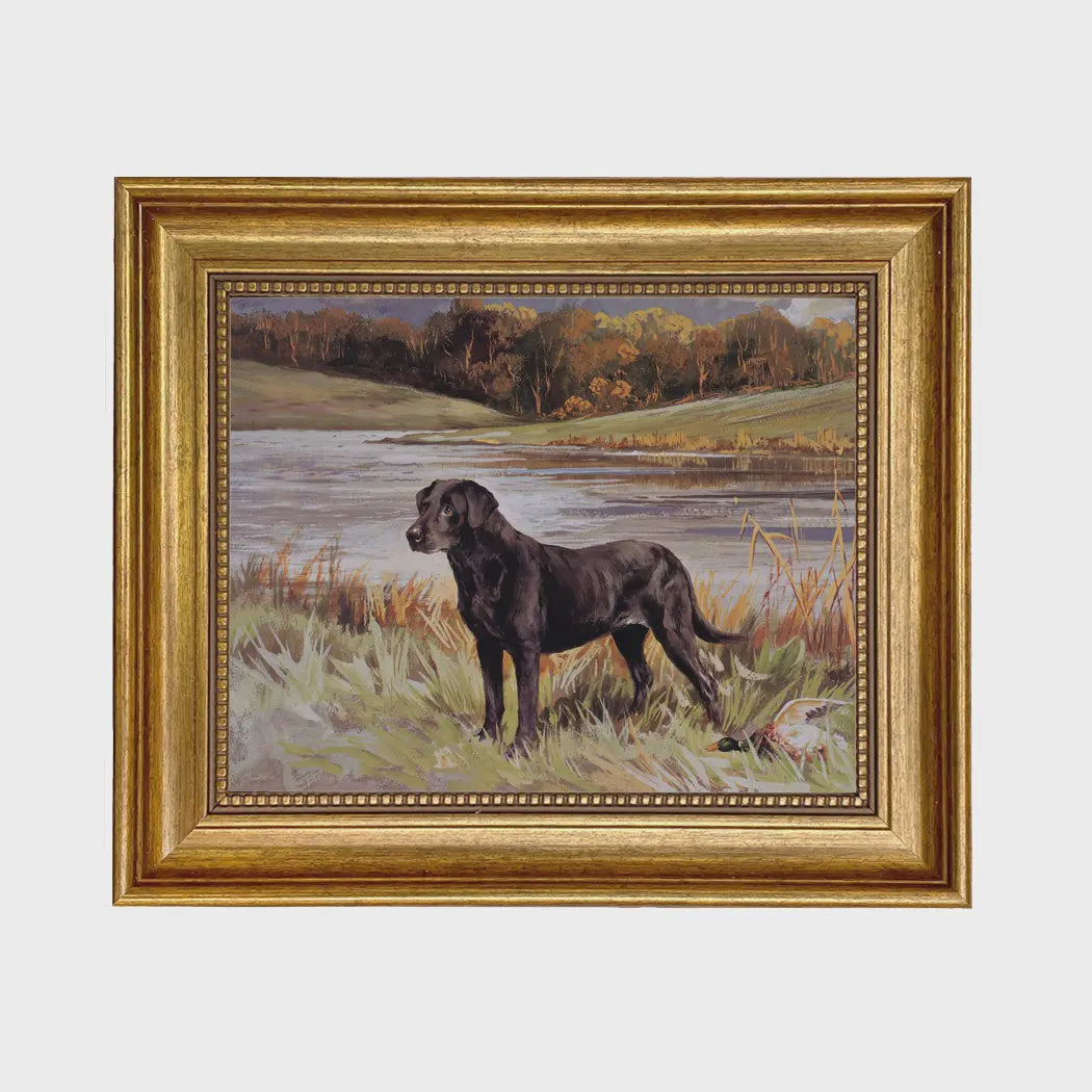 Madison Bay Co. Labrador Retriever with Duck Framed Painting Print 8x10