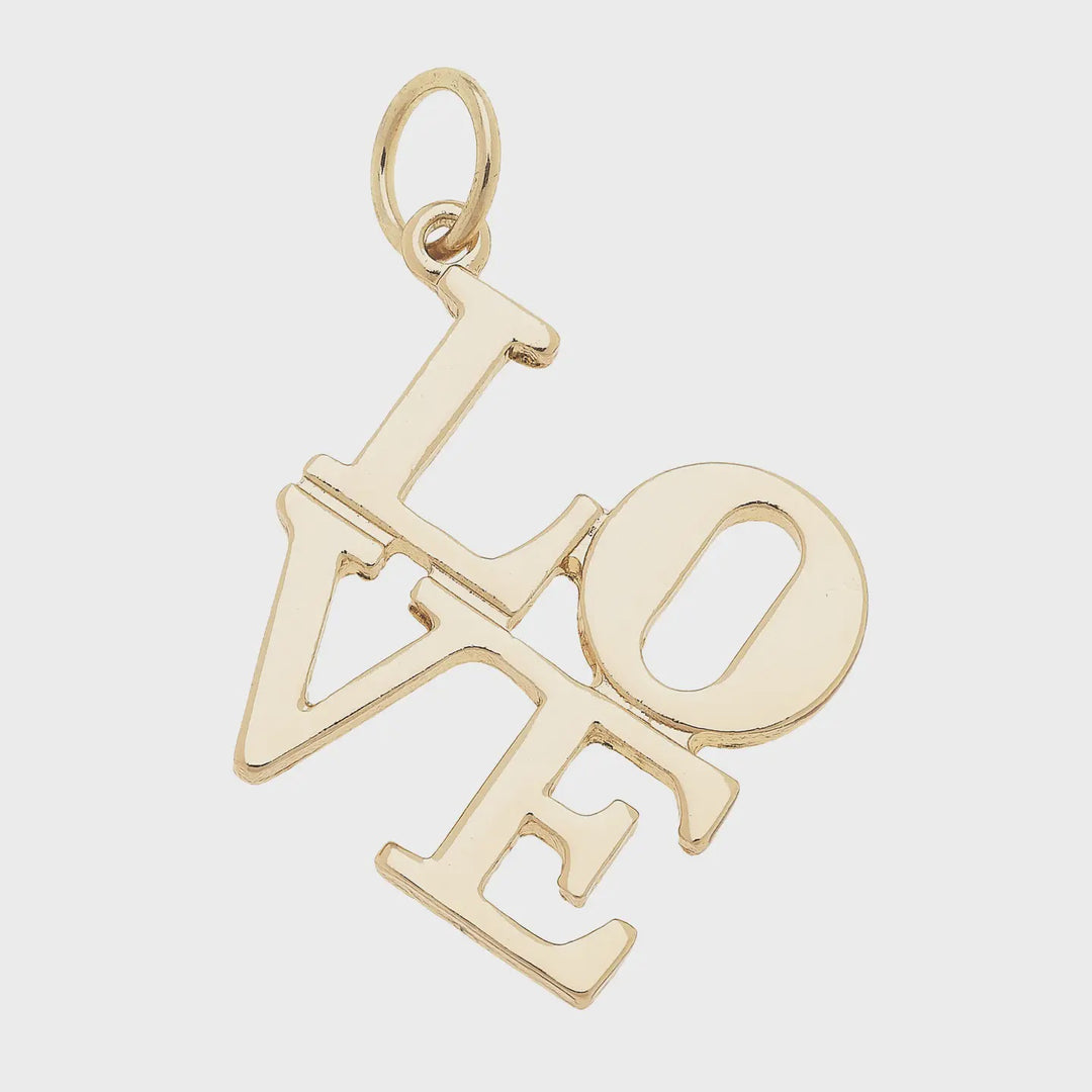 Canvas Love Stacked Charm in Shiny Gold