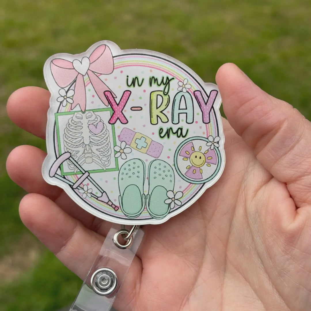 Hello Darling Designs "In My X-Ray Era Badge" Reel – Cute Acrylic Id Holder