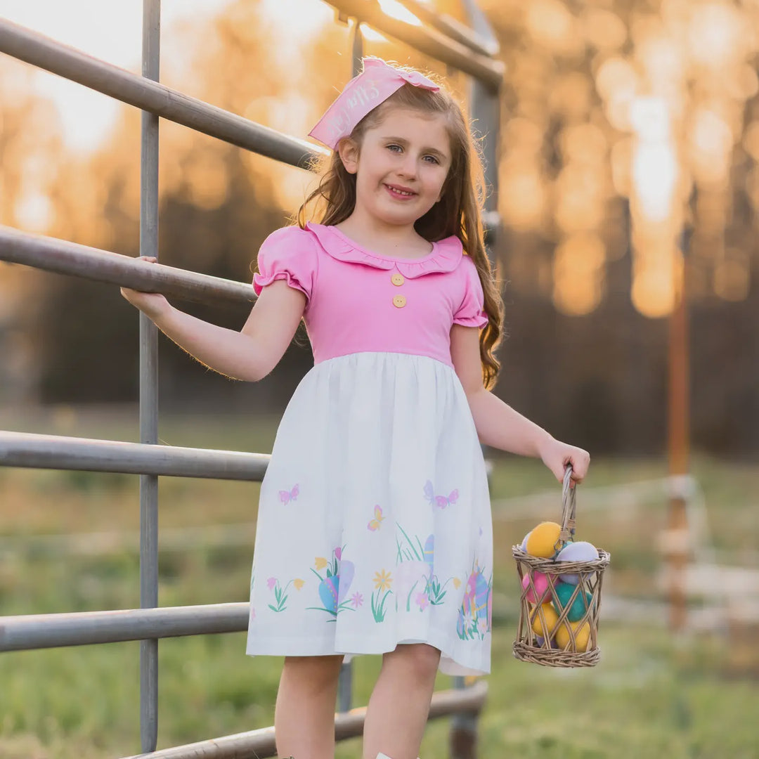 Posh Pickles Egg Hunt Knit Bodice Dress