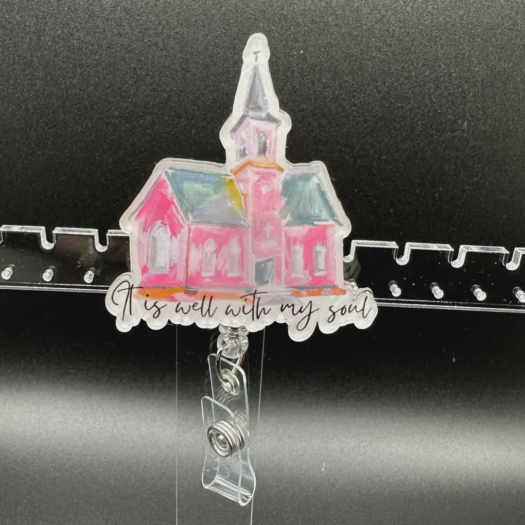 Hello Darling Designs "It Is Well with My Soul" Church Badge Holder with Inspiration