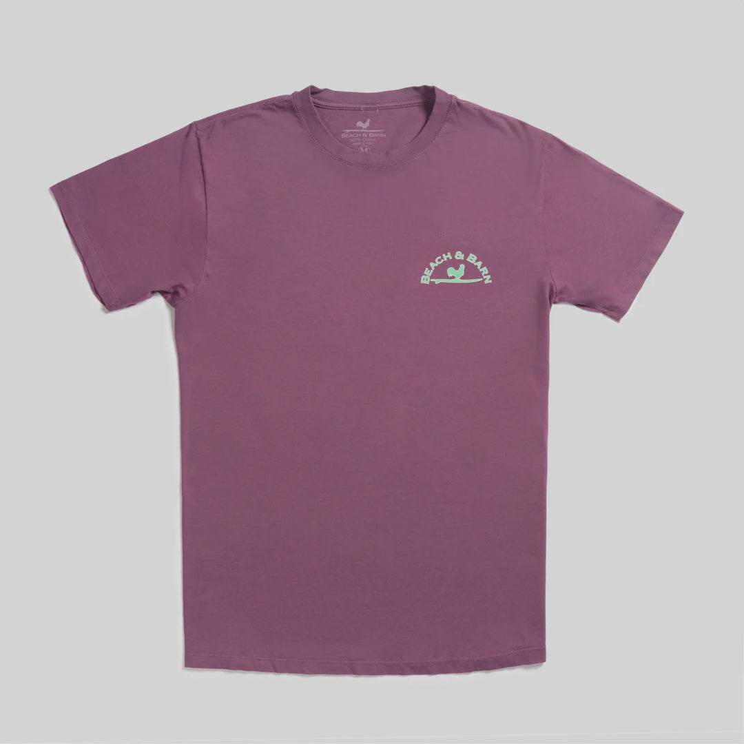 Beach and Barn Emblem Tee Shirt-Berry