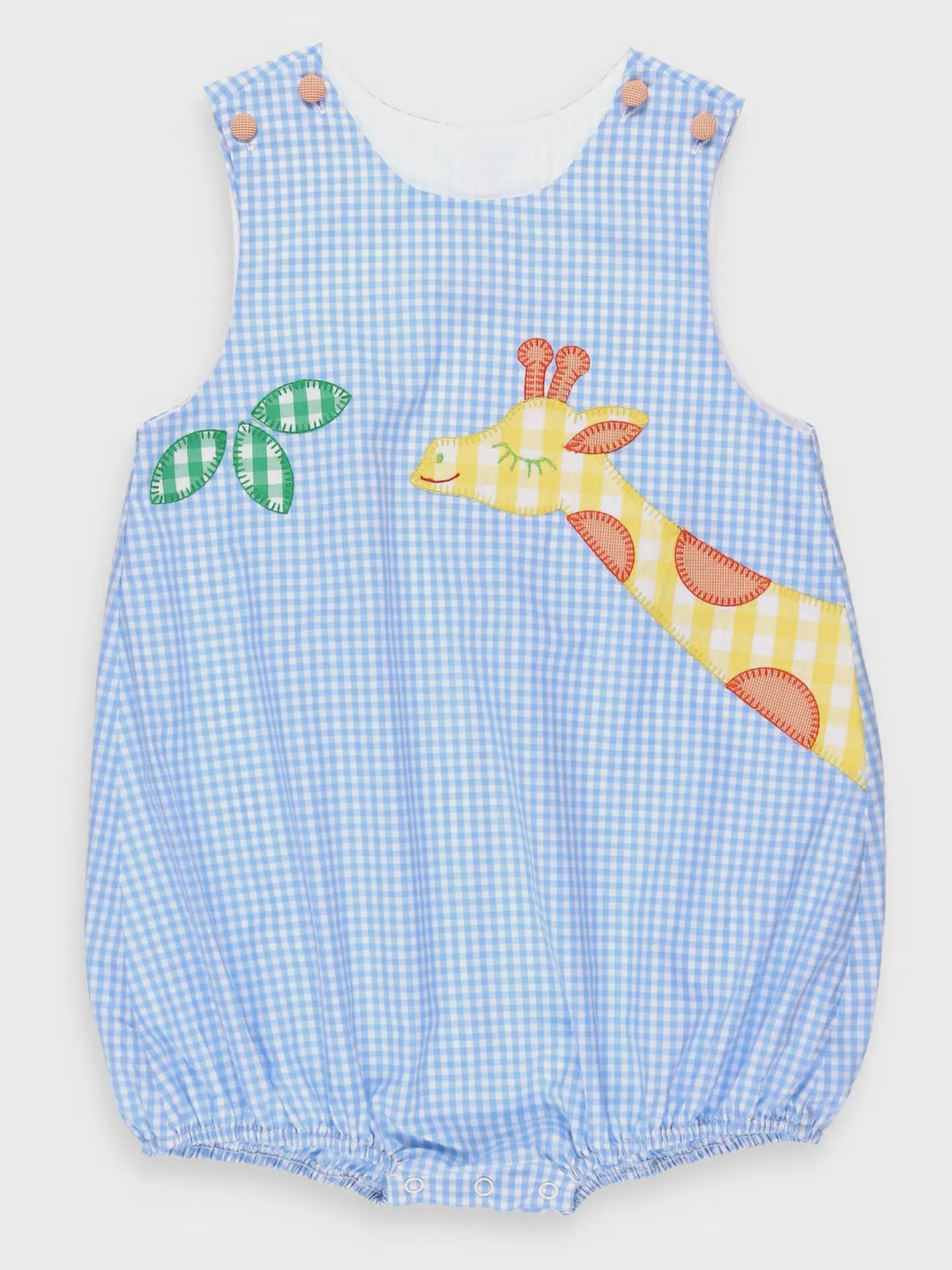 Boys Sunny Giraffe Applique Romper Shortall