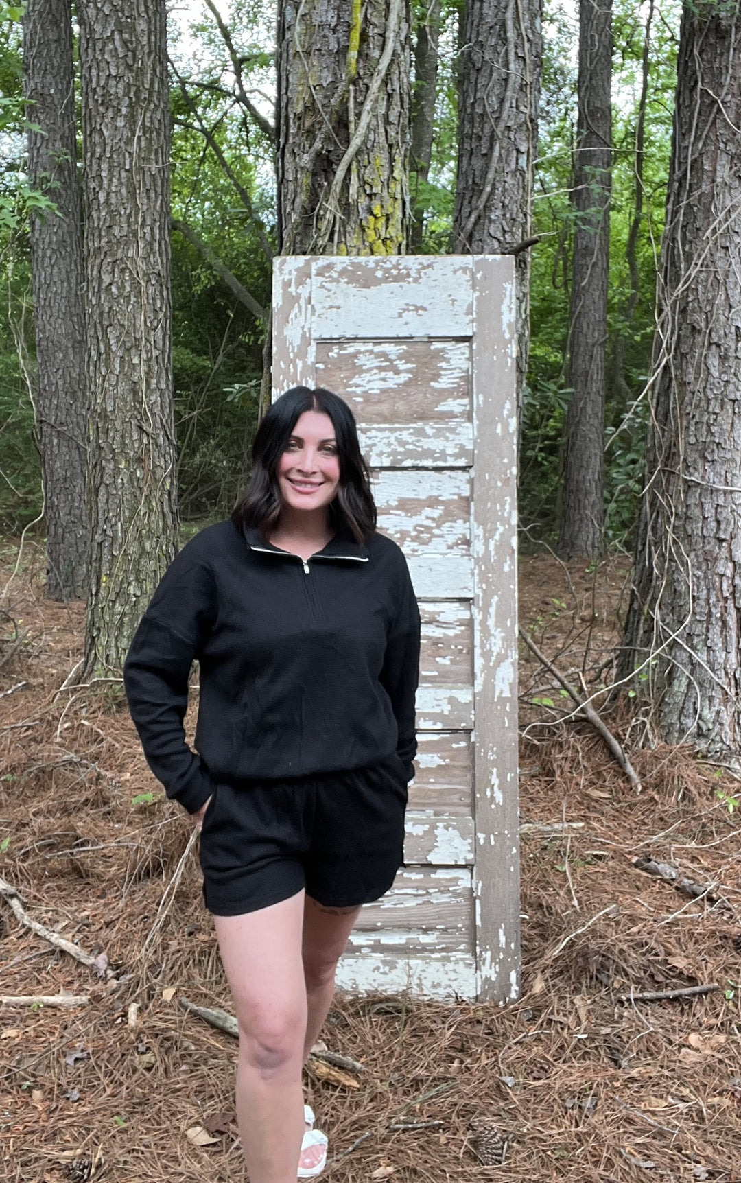 ONLINE EXCLUSIVE Black Ribbed Short Set