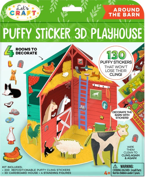 Let's Craft Puffy Sticker 3D Playhouse Around the Barn