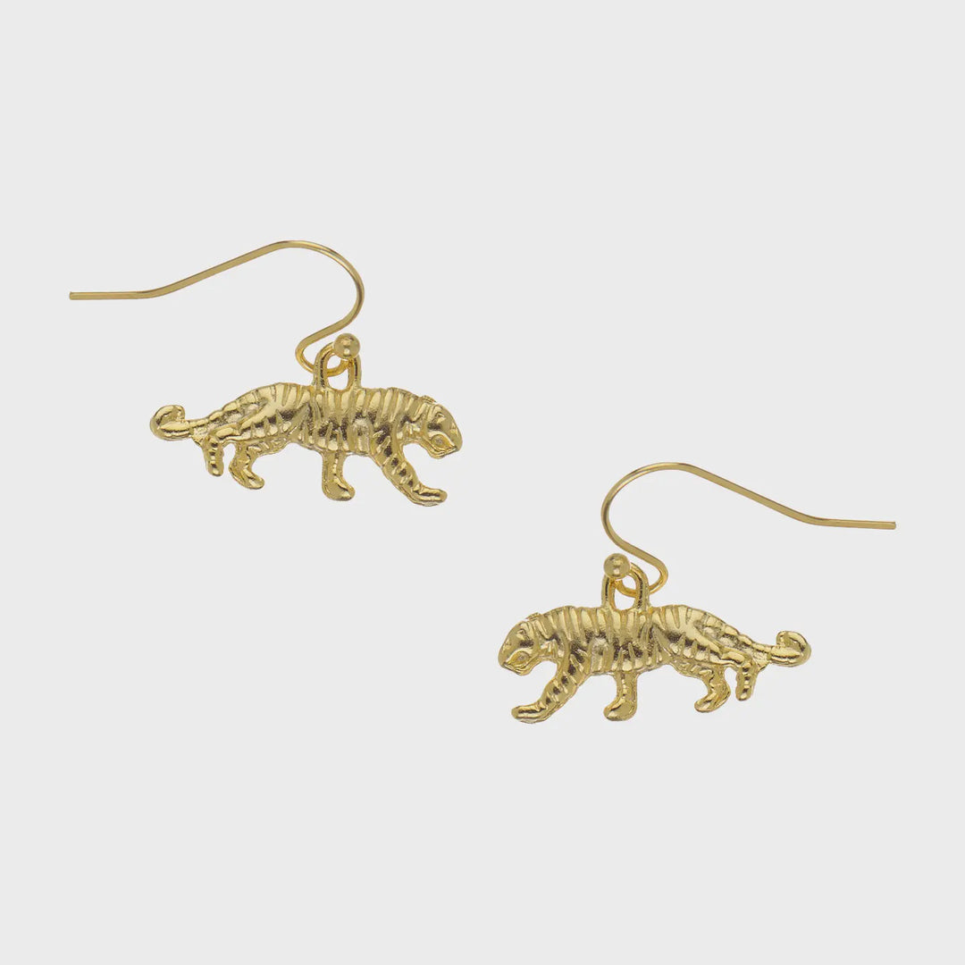 Susan Shaw Mini Tiger Body On Wire Earrings