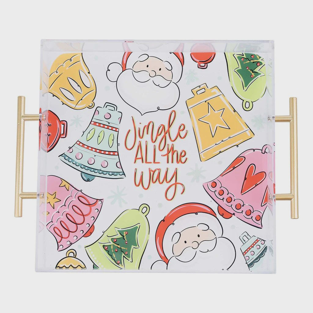 Glory Haus Jingle All the Way Santa Acrylic Tray