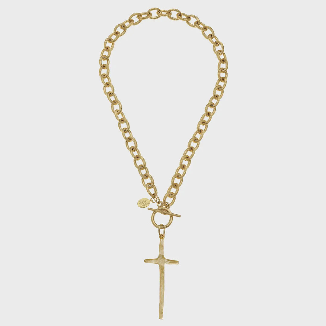 Susan Shaw Elongated Cross Necklace