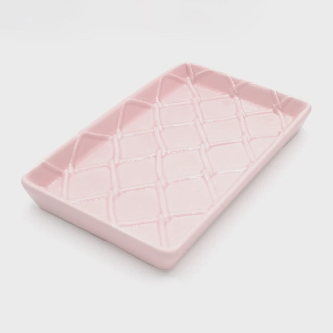 Oak Lane Pink Textured Guest Towel Tray
