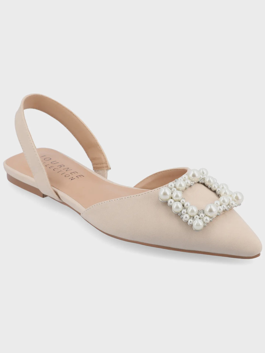 Journee Collection Women's Hannae Beige Flats