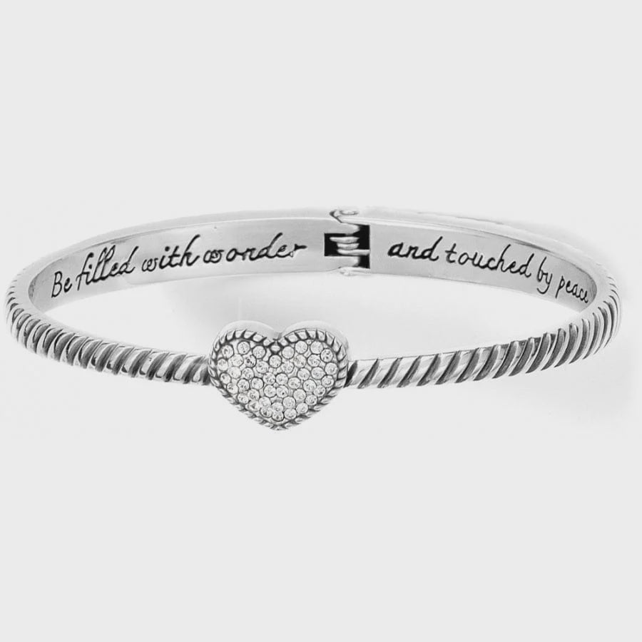 Brighton Celestia Heart Hinged Bangle- Silver