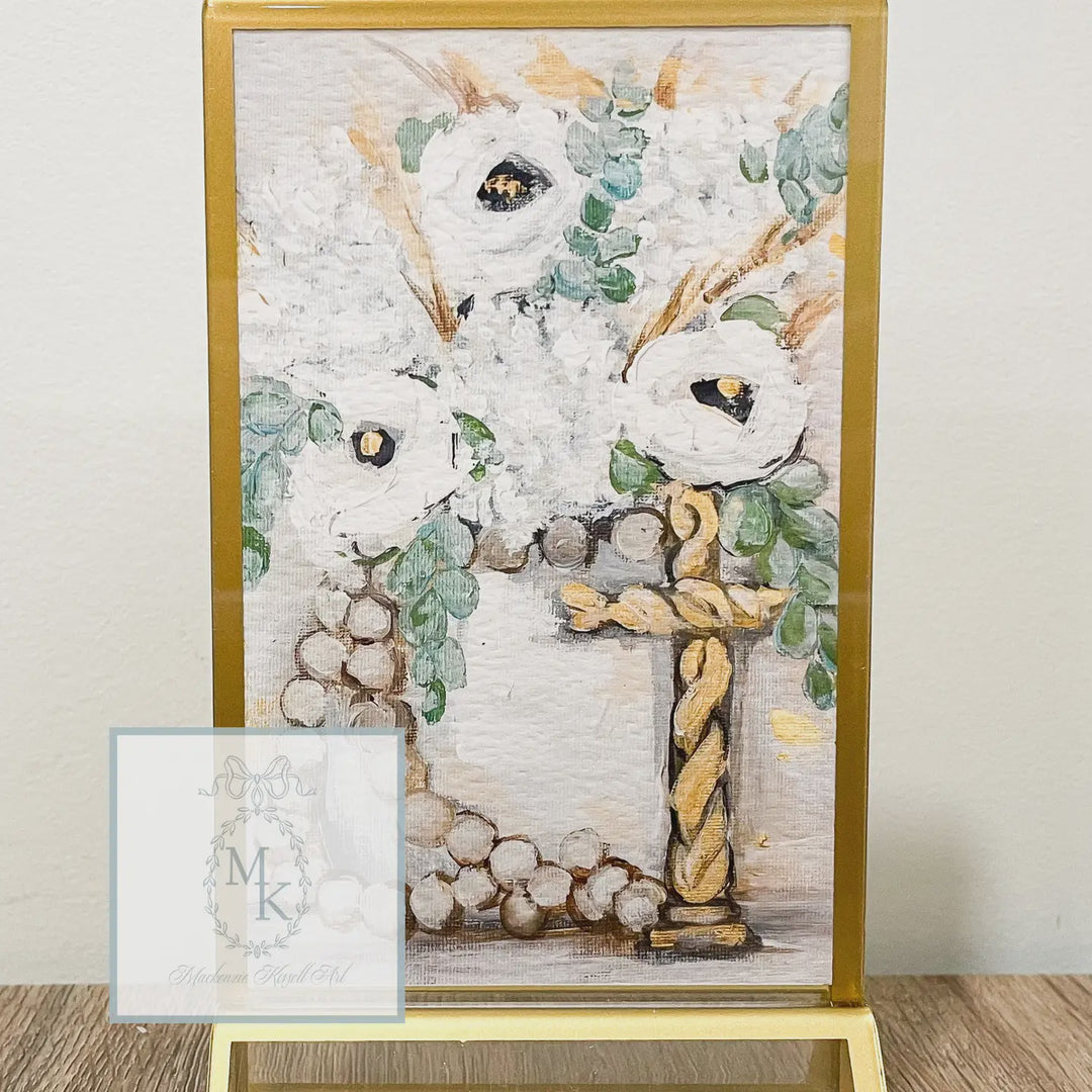 Mackenzie Kissel Art Amazing Grace Cross Print in Acrylic Gold Frame 4x6