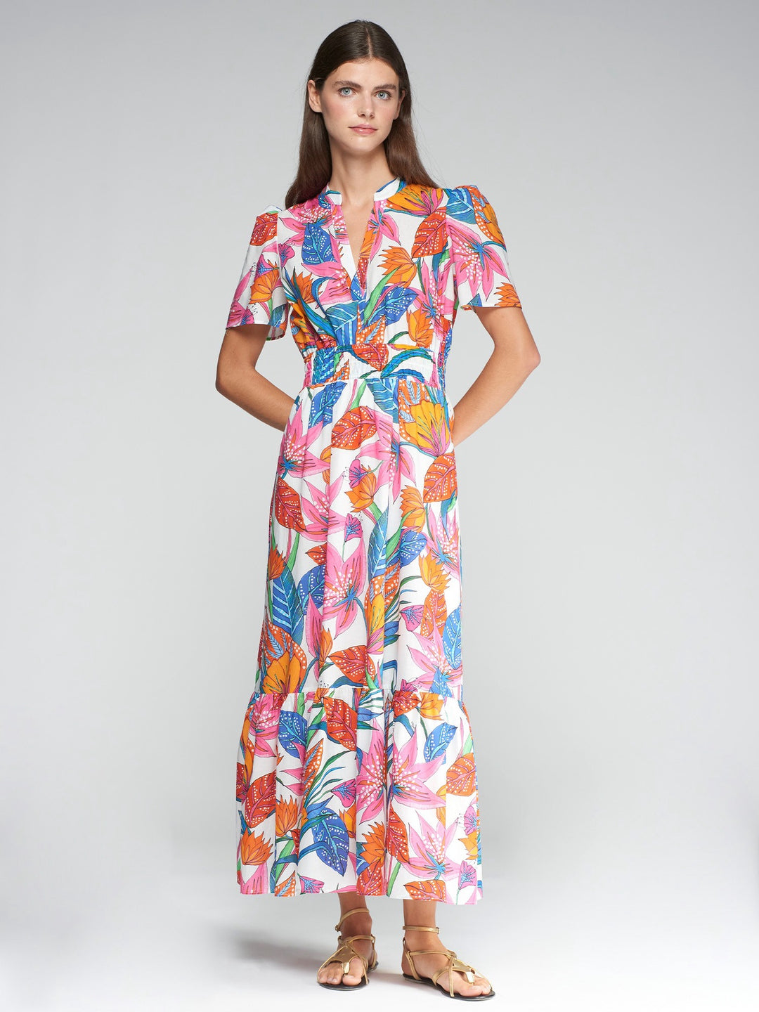 Vilagallo Leila Floral Tropical Print Dress