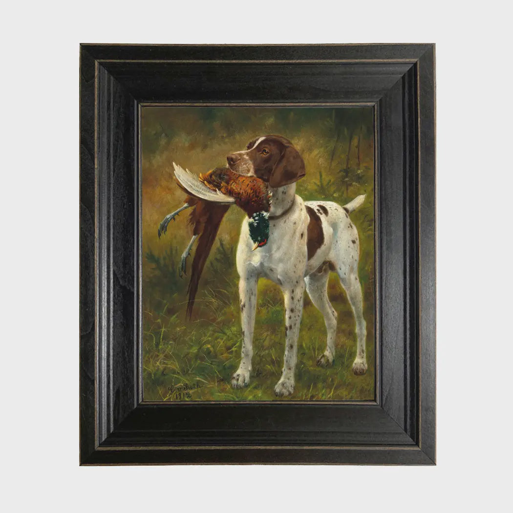 Madison Bay Co. English Pointer with Pheasant Painting Print On Canvas 8x10