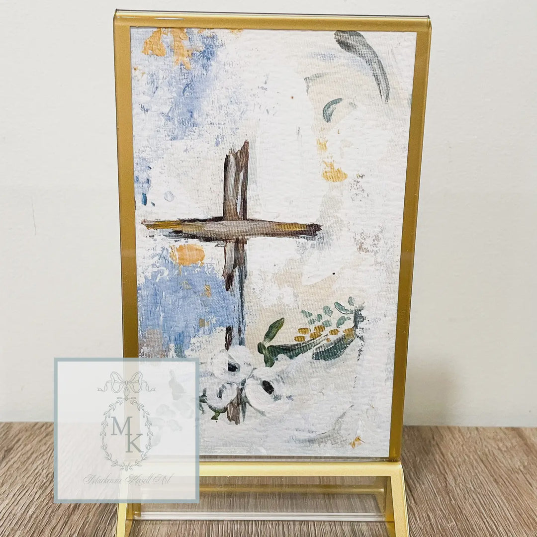 Mackenzie Kissel Art Power of the Cross Print in Acrylic Gold Frame 4x6