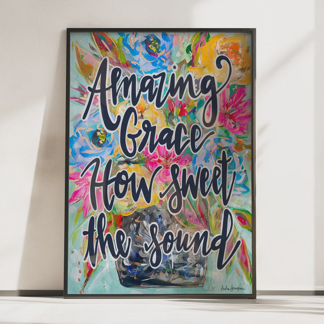Audra Style Amazing Grace Colorful Paper Print - 8x10