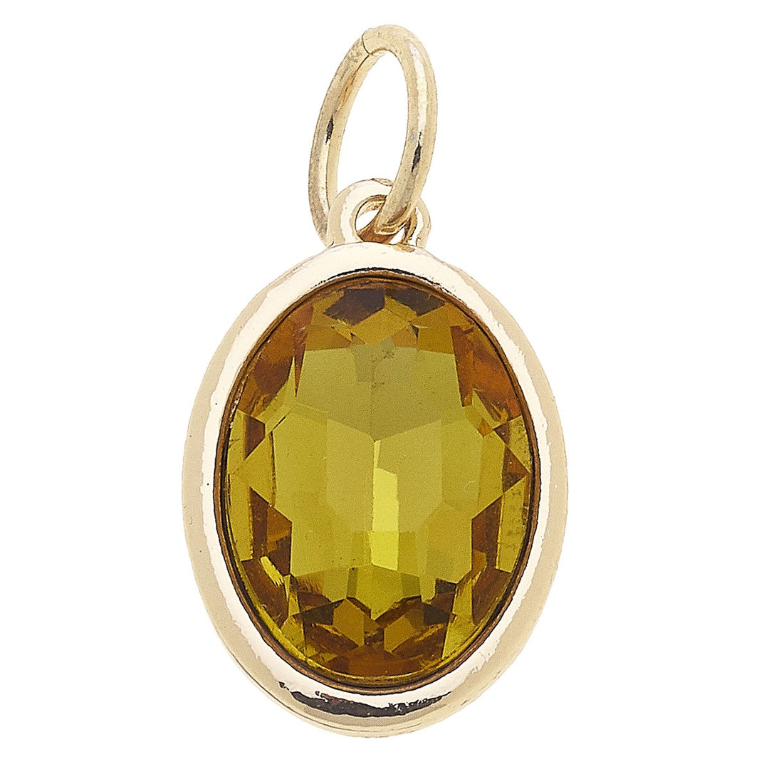 Canvas Glass Birthstone Charm - November/ Citrine