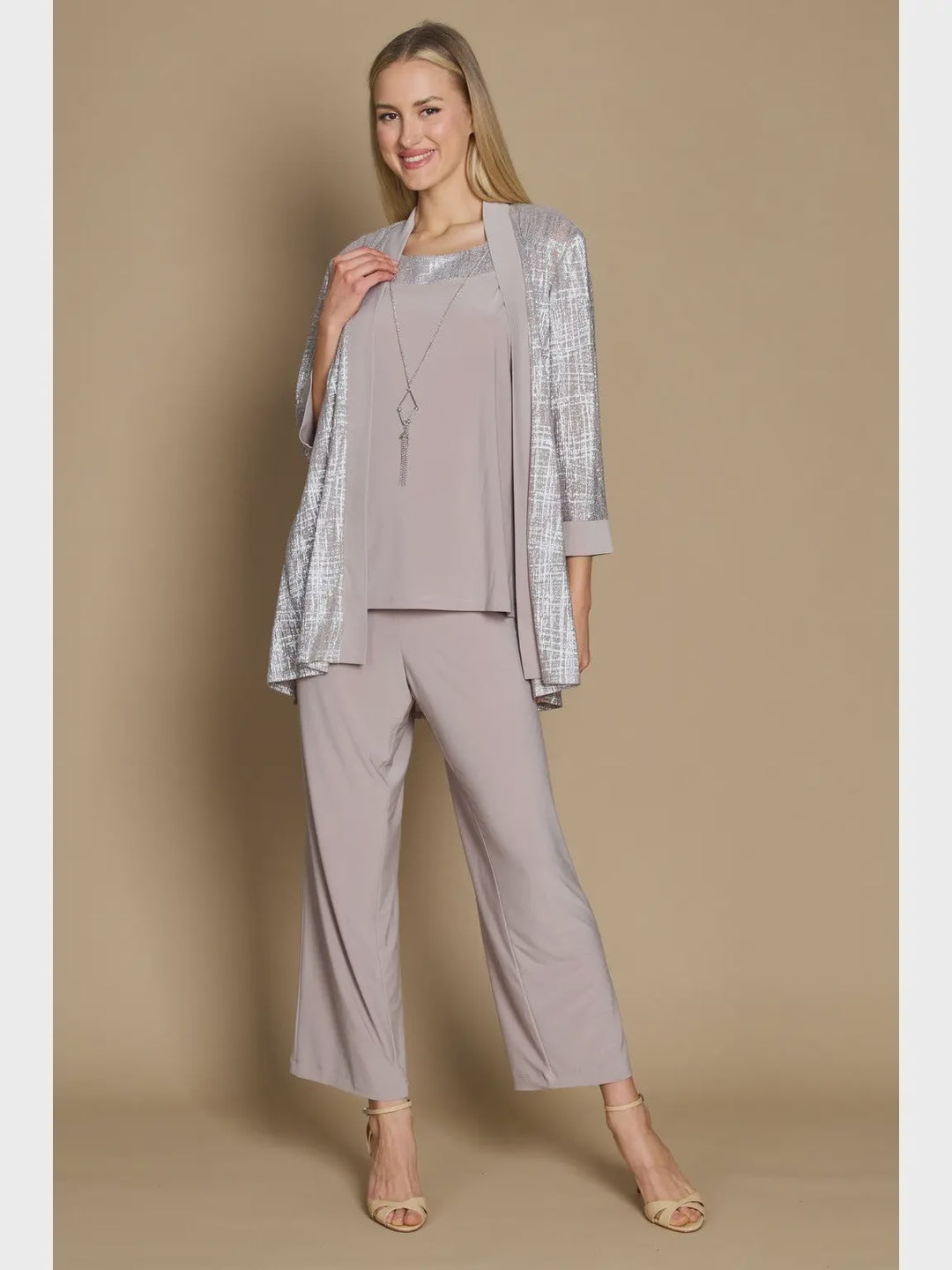 Metallic Printed Formal Pantsuit Set