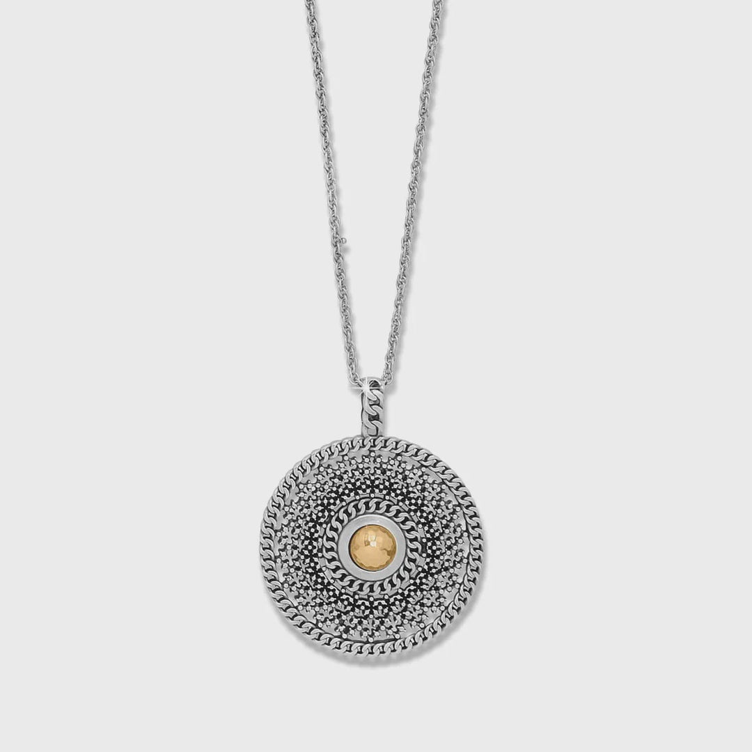 Brighton Ferrara Segreta Medallion Necklace- Silver- Gold