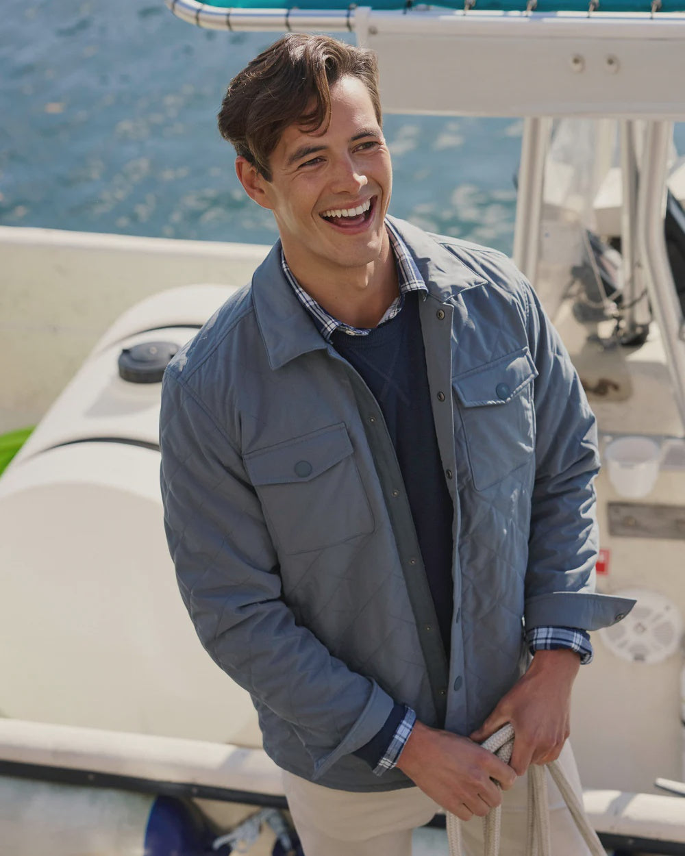 Southern Tide Men's Grafton Quilted Jacket- Harbour Mist