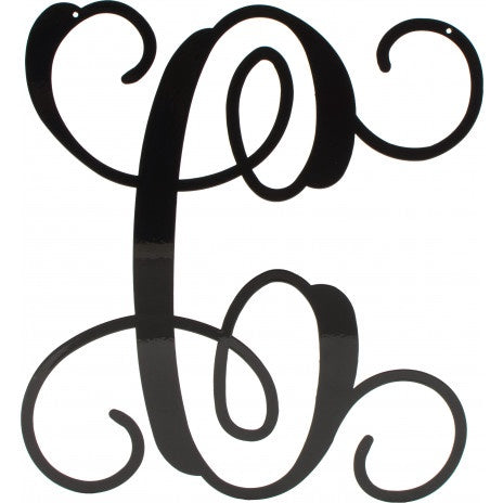 Vine Monogram Letters - Black Metal