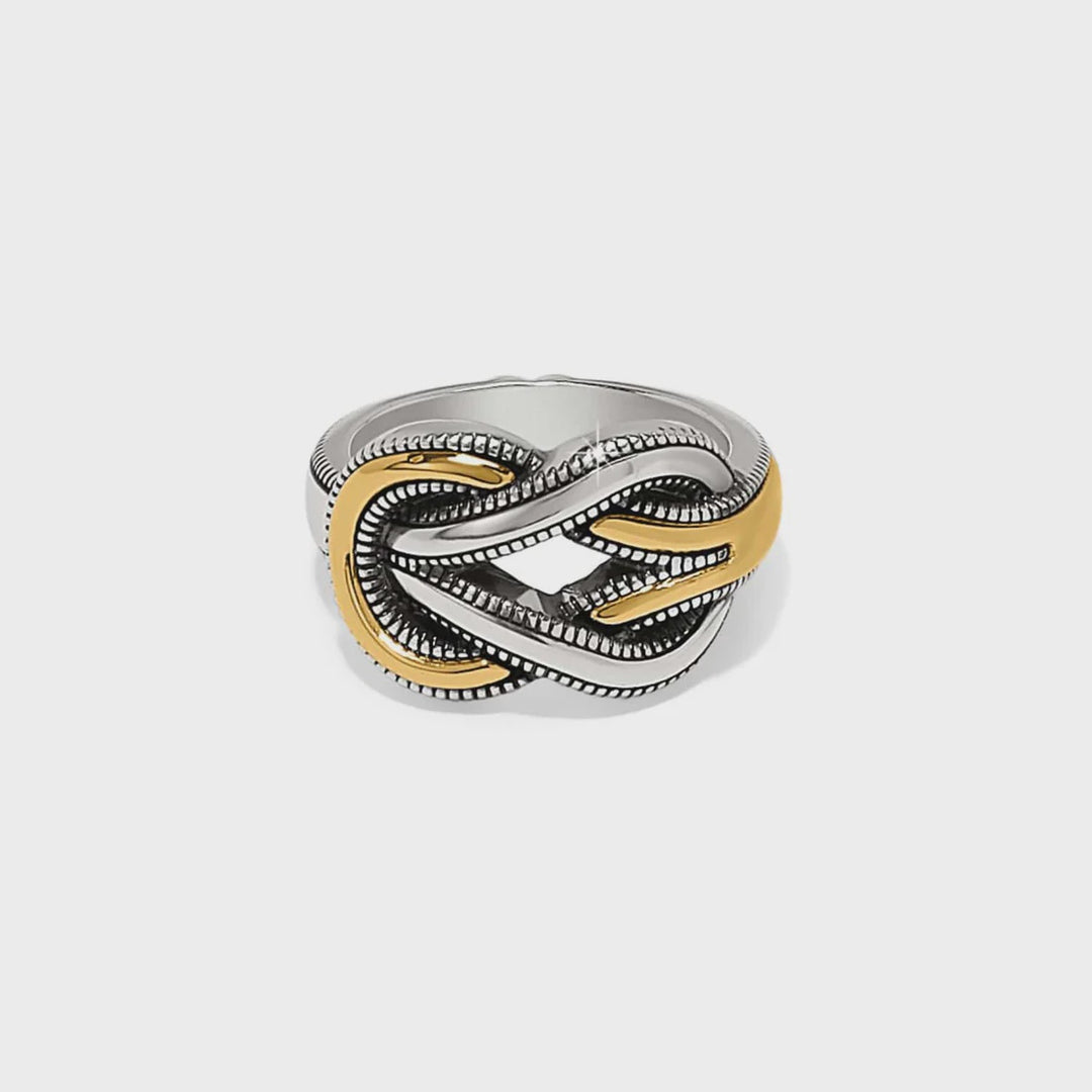Brighton Interlok Harmony Two Tone Ring- Silver/Gold